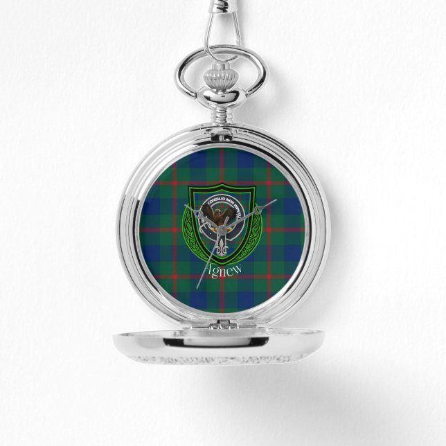 Relógio Agnew Scottish Clan Tartan & Crest (Frente)