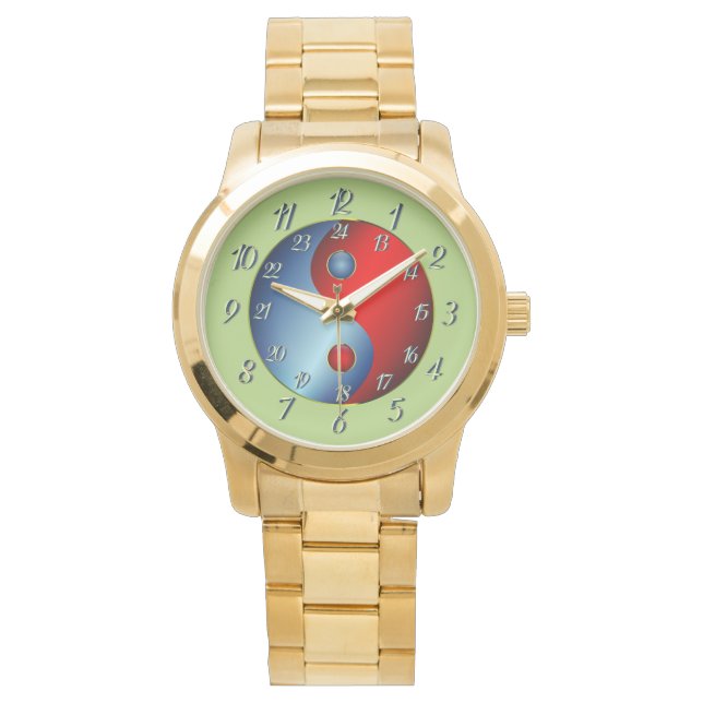 Relógio Agregado Dourado Unisex Yen Yang Watch (Frente)