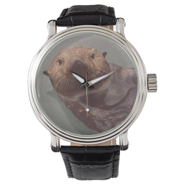Relógio Alaska Otter Photo Designed Elegant Watch (Frente)