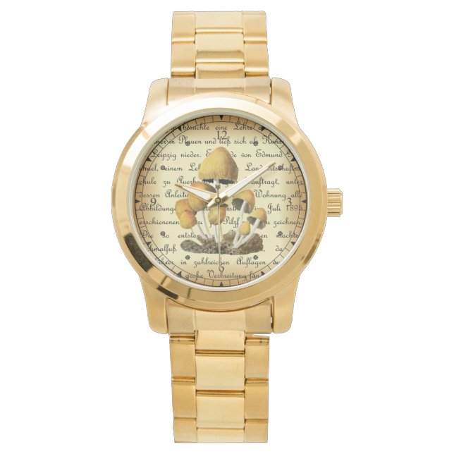 Relógio Albin Schmalfuß ~ Glimmertintling-1~ Cogumelos ~ (Frente)