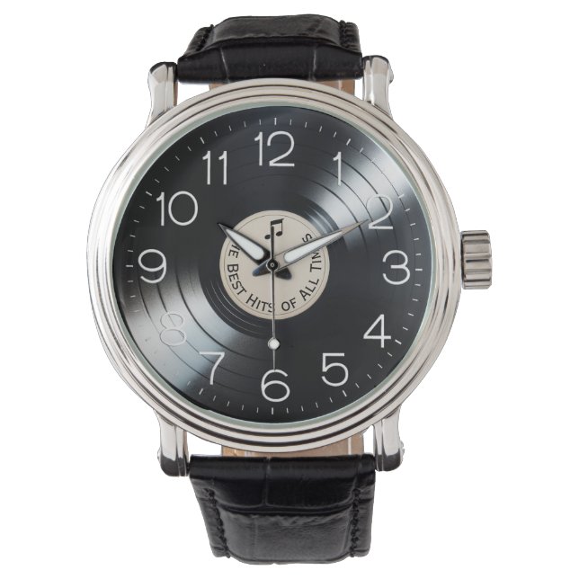 Relógio Álbum de Registro de Vinil LP Preto (Frente)