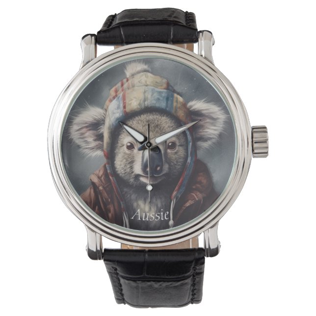 Relógio Alcoala adorável vestindo chapéu bonito personaliz (Frente)