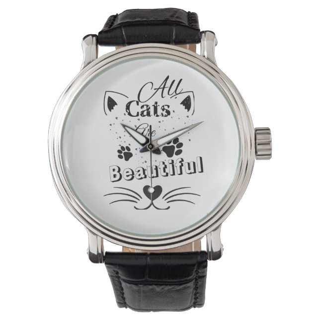Relógio All Cats Are Beautiful – Minimal Cute Cat Design (Frente)