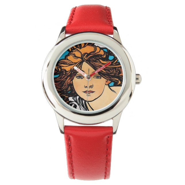 Relógio Alphonse Mucha - Ciclos Perfecta Retro Art Nouveau (Frente)