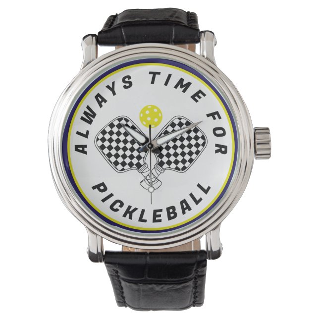 Relógio Always Time for Pickleball Paddles Black Olive (Frente)