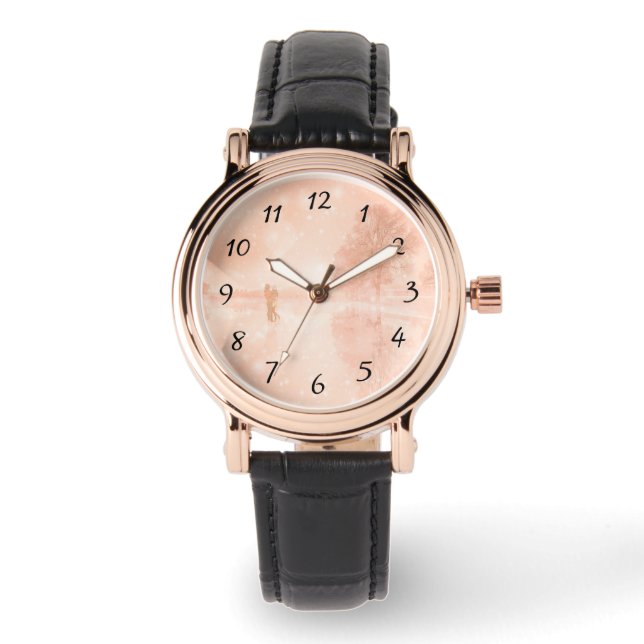 Relógio Amantes em lagoa congelada (Frente)