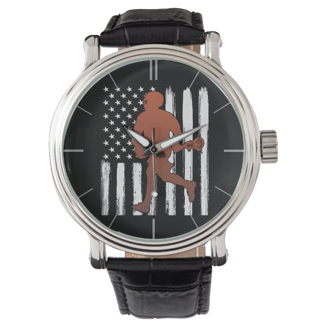 Relógio American Flag Lacrosse (Frente)