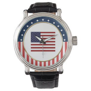 Relógio American Flag Patriotic Wrist Watch