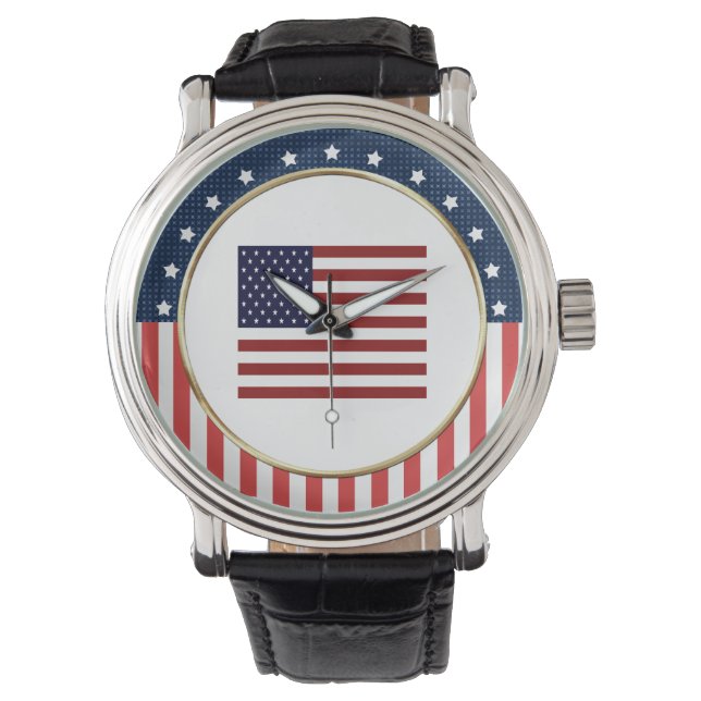 Relógio American Flag Patriotic Wrist Watch (Frente)