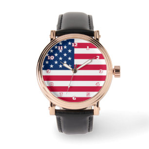 Relógio American Flag Watch Gift USA Patriotic