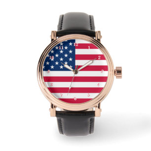 Relógio American Flag Watch USA Patriotic Gift