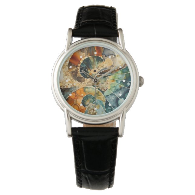 Relógio Ammonite Gem Fossil Watch (Frente)