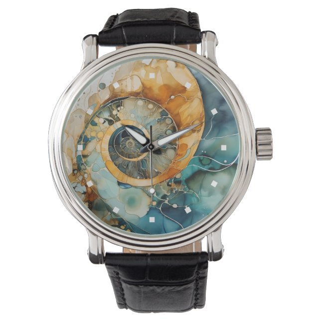 Relógio Ammonite Gem Fossil Watch (Frente)
