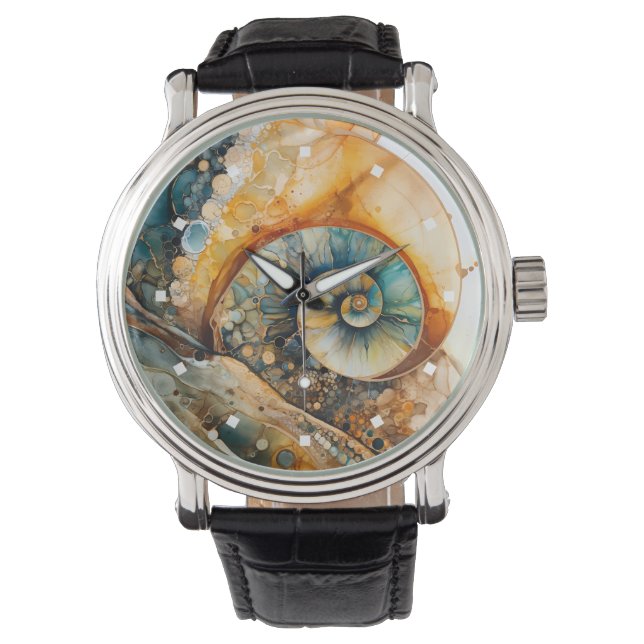 Relógio Ammonite Gem Fossil Watch (Frente)