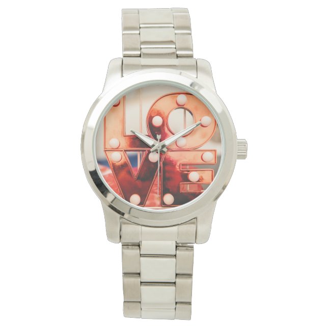 Relógio AMOR (Grande Letra Vermelha) (Frente)