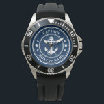 Relógio Ancoragem Náutica e Corda Capitão Marinho de Nome<br><div class="desc">Ancoragem e corda náutica com Capitão Rank ou outro título e seu nome ou nome do barco em um relógio de pulso Na moda. Este Pocket Watch personalizado não só vai chegar o tempo, como também é uma peça divertida de conversa. Perfeito para o Dia de os pais, mas também...</div>