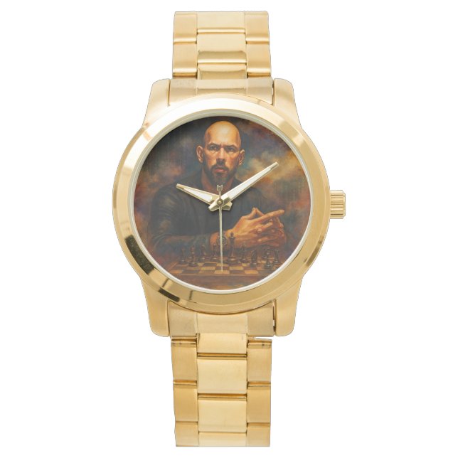 Relógio Andrew Tate Oversized Gold Bracelet Watch (Frente)