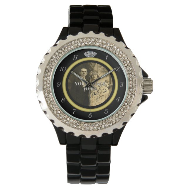 Relógio Anel de Casamento com Diamante bonito com Foto em  (Frente)