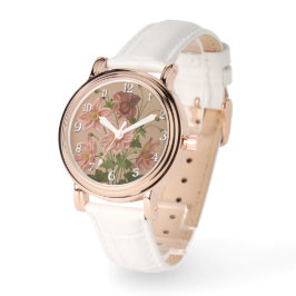 Relógio Anemone Japonica Rosea Exquisite Vintage Botânica