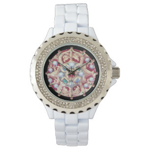 RELÓGIO ANGELS WITH ANTIQUE JEWELS,GEMSTONES,PEARLS