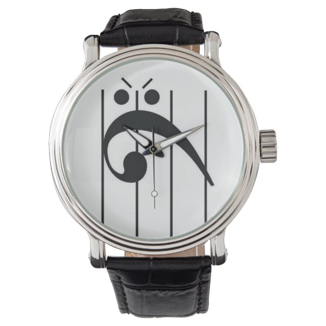 Relógio Angry Bass Clef Watch (Frente)