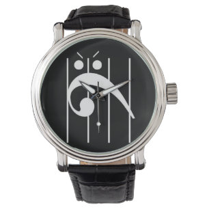 Relógio Angry Bass Clef Watch BLACK, NEGRO!