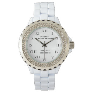 Relógio Aniversário de 40 anos Preto Vintage Engraçado pra