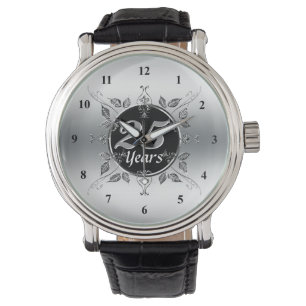 Relógio Aniversário de Casamento de 25 Silver   25 Anos