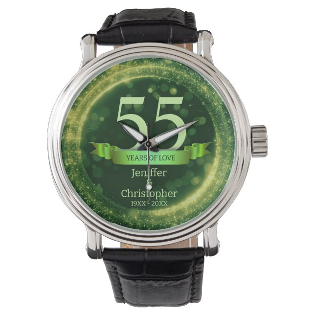 Relógio Aniversário de Casamento de Ano de Edição do Glitt (Frente)