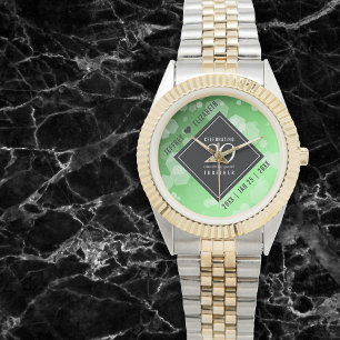 Relógio Aniversário de Casamento Elegante de 20 Emerald