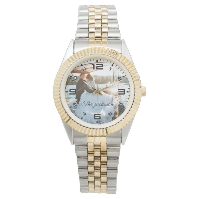 Relógio Aniversário de Fotografia do Casamento de Wed Rece (Frente)