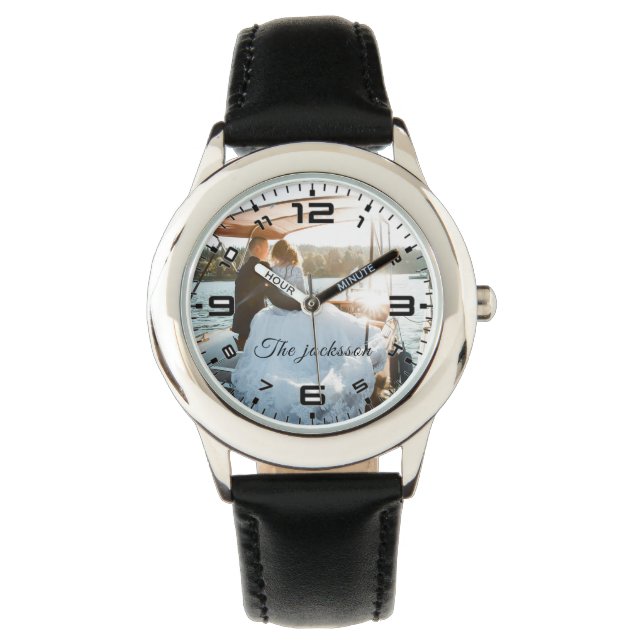 Relógio Aniversário de Fotografia do Casamento de Wed Rece (Frente)