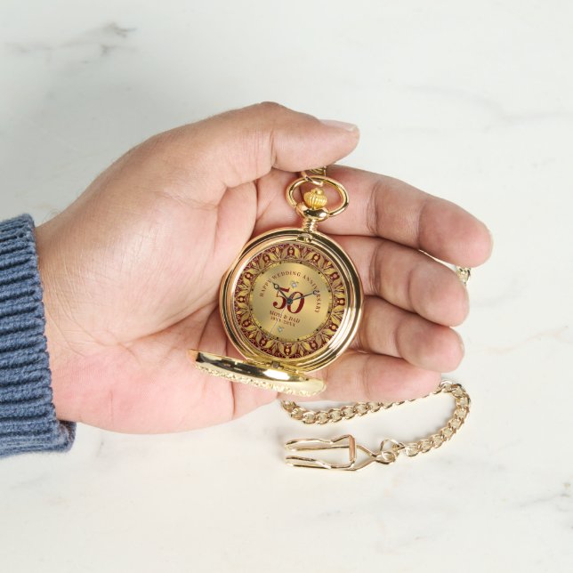 Relógio Aniversário do Casamento da Frame Ornamental Doura (Mão)