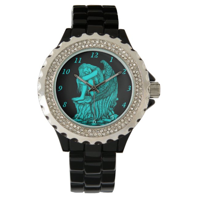 Relógio Anjo dormindo na pedra (Frente)