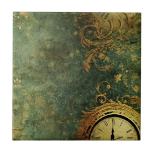 Relógio Antigo Esmeralda Verde Steam Punk