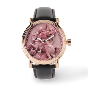 RELÓGIO ANTIQUE CAMEO/GEORGE DE SANTO COM DRAGÃO