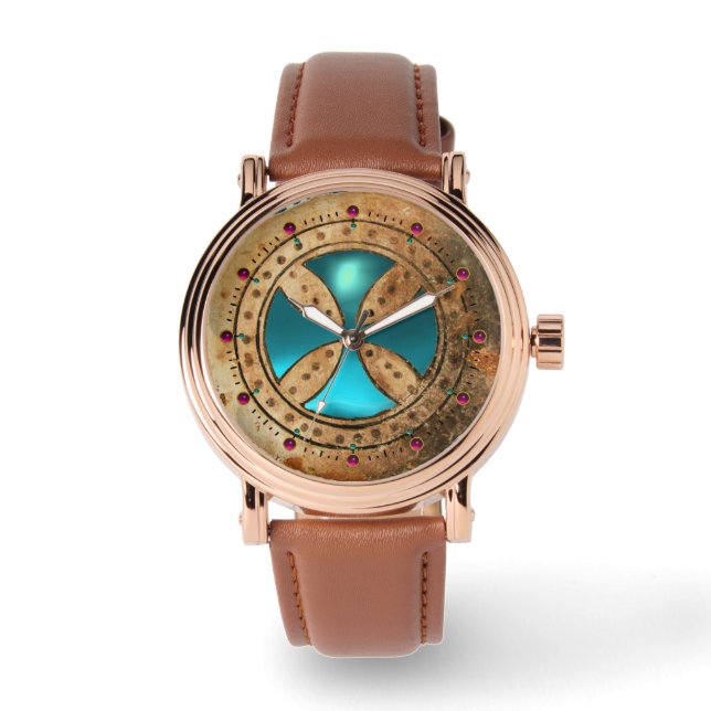 Relógio ANTIQUE TEMPLAR Gem azul-turquesa (Frente)
