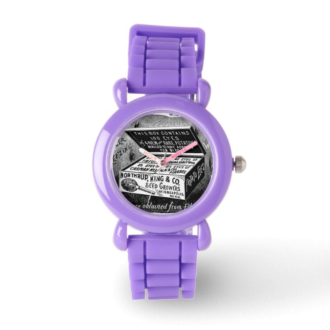 Relógio Anúncio estranho de batata de vindima (Frente)