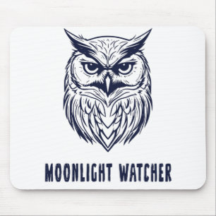 Relógio ao Luar - Design de Coruja - Mousepad