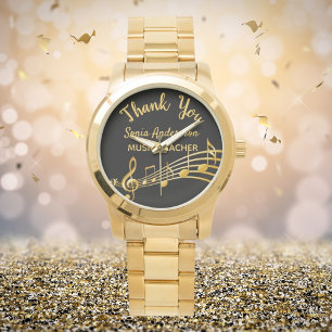 Relógio Aposentação de notas de ouro de professor de mú