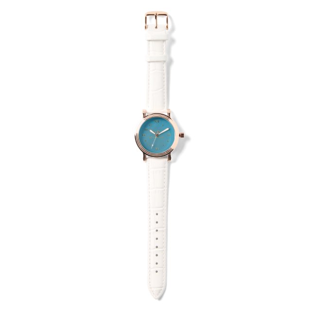 Relógio Aqueous Rose Gold White Leather Watch (Alça)