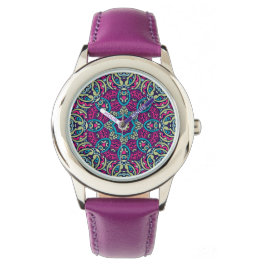 Relógio Arabesque Scrapbook Patterno Stainless Steel Watch