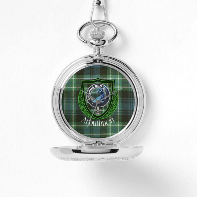 Relógio Arbuthnott Scottish Clan Tartan e Crest (Frente)