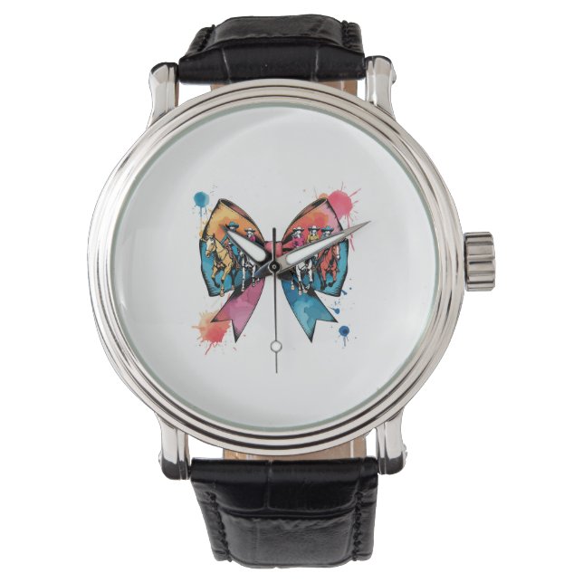 Relógio Arco de coquetes de cavalos de corrida (Frente)