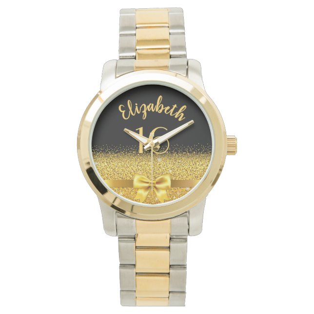 Relógio Arco de ouro preto doce 16 (Frente)