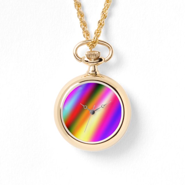 Relógio Arco-íris abstrato pastel cor-de-rosa-azul ombre (Frente)