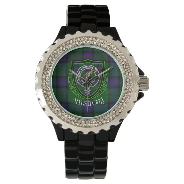 Relógio Armstrong Scottish Clan Tartan & Crest (Frente)