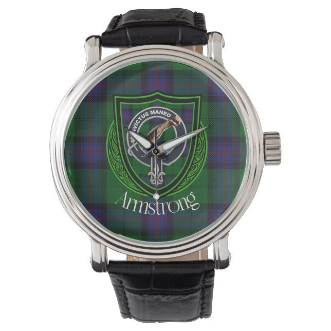 Relógio Armstrong Scottish Clan Tartan & Crest (Frente)