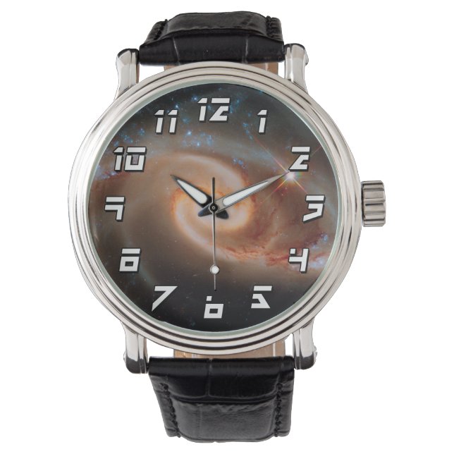 Relógio Arp 273 Galáxias Rosa Hubble Foto Espacial Exterio (Frente)
