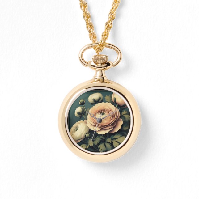 Relógio Art Deco Ranunculus e Watch (Frente)